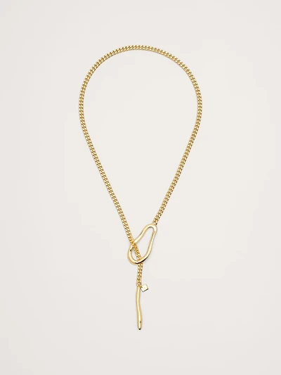 Abstract Oval Drop Necklace