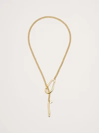 Abstract Oval Drop Necklace