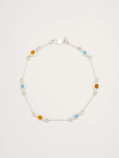 Circle Stone Link Necklace