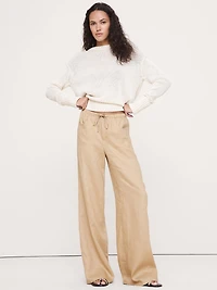The Studio Wide-Leg Drawstring Pant Linen