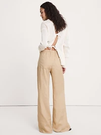 The Studio Wide-Leg Drawstring Pant Linen