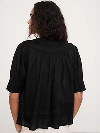 Lightweight Cotton Inset Lace Top