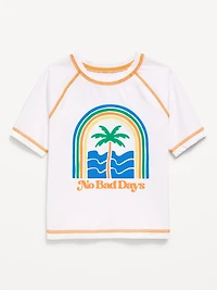 Short-Sleeve Graphic Rashguard Swim Top for Toddler Boys