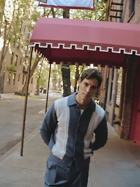 Italian Alpaca-Blend Polo Cardigan