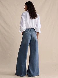 High-Rise Wide-Leg Lightweight Palazzo Jean