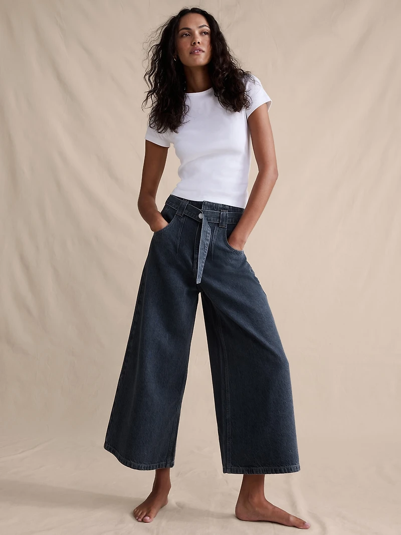 Ultra-High Rise Lightweight Culotte Jean