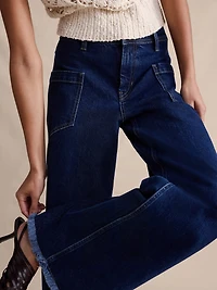 High-Rise Wide-Leg Jean with Raw Hem
