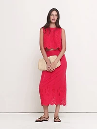 Tencel™-Linen Eyelet Maxi Skirt