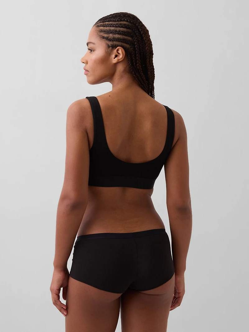 Organic Stretch Cotton Logo Bralette