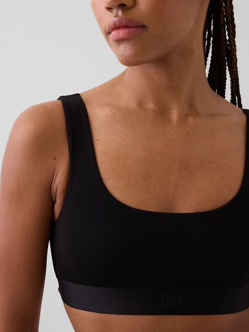 Organic Stretch Cotton Logo Bralette