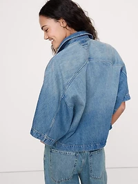 Boxy Crop Denim Shirt