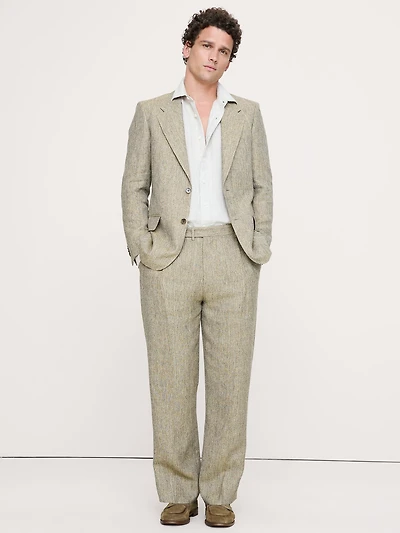 Loose Italian Linen Suit Pant