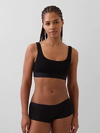 Organic Stretch Cotton Logo Bralette