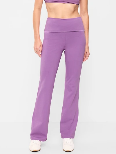 High-Waisted PowerChill Fold-Over Bootcut Leggings