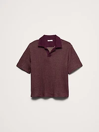 Relaxed-Fit Waffle-Knit Polo
