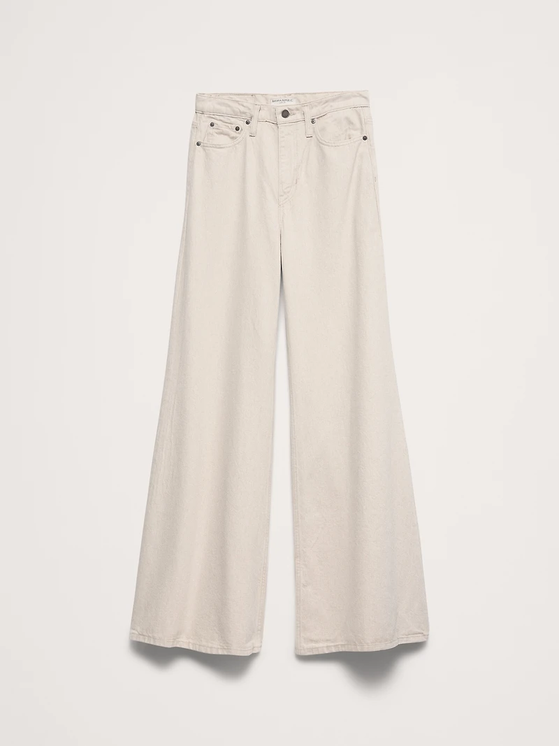 High-Rise Wide-Leg Lightweight Palazzo Jean