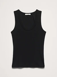 Ribbed Scoop-Neck Tank