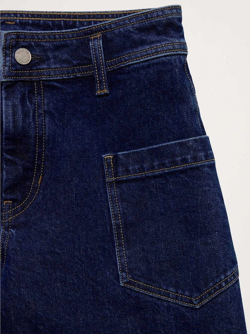 High-Rise Wide-Leg Jean with Raw Hem