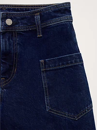 High-Rise Wide-Leg Jean with Raw Hem