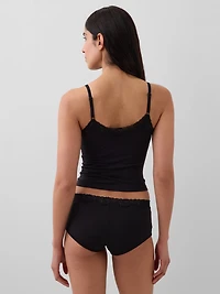 Organic Stretch Cotton Lace-Trim Cami