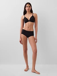 Organic Stretch Cotton Lace-Trim Triangle Bra