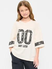 Oversized Football-Style T-Shirt for Girls