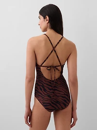 Cross-Back One-Piece Swimsuit
