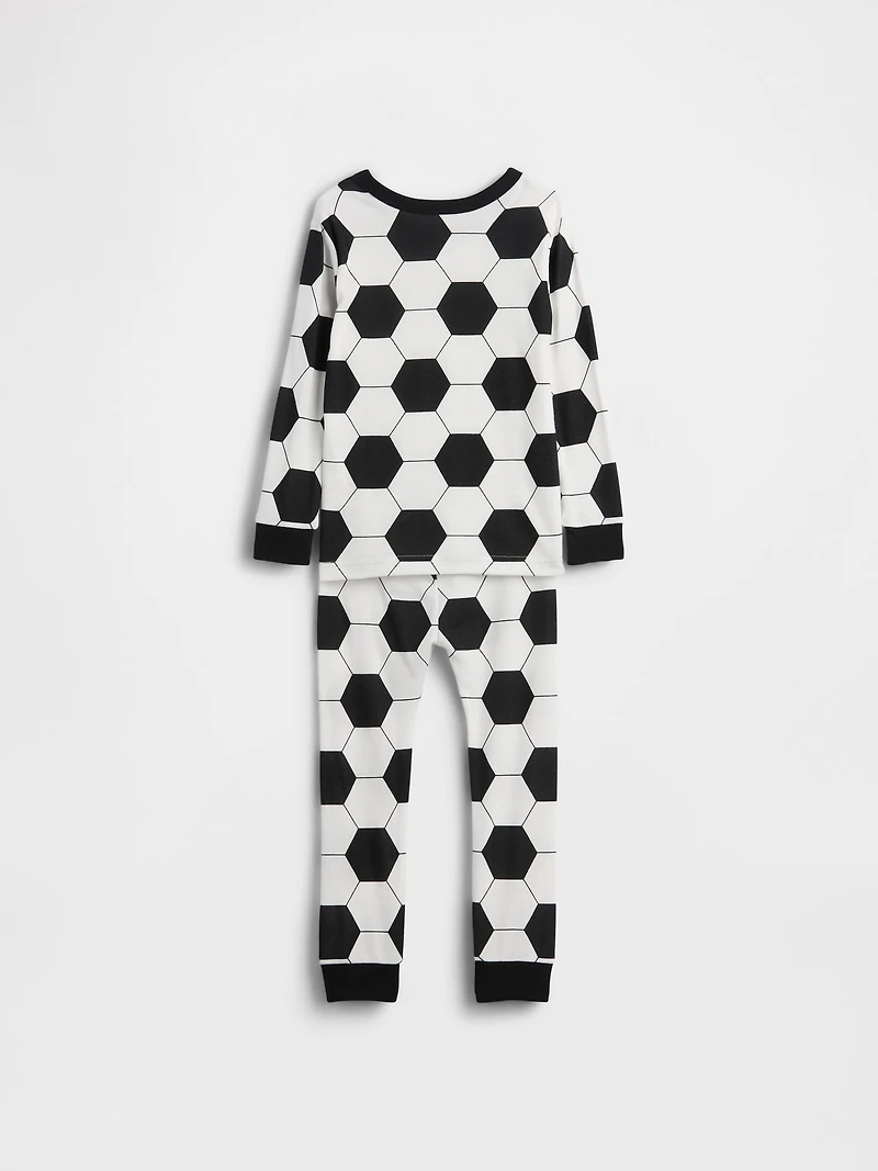 Pyjama en coton biologique brossé à motifs de soccer pour Bébé et Tout-petit