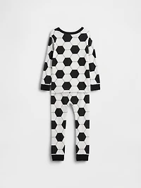 Pyjama en coton biologique brossé à motifs de soccer pour Bébé et Tout-petit
