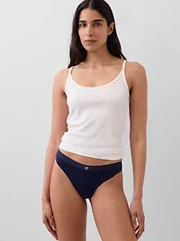 Organic Stretch Cotton Logo Thong