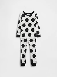 Pyjama en coton biologique brossé à motifs de soccer pour Bébé et Tout-petit
