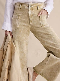 High-Rise Wide-Leg Jean with Raw Hem