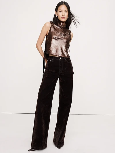 Sequin Open-Side Top