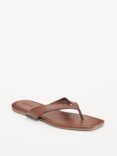 Faux-Leather Flip Flop for Women