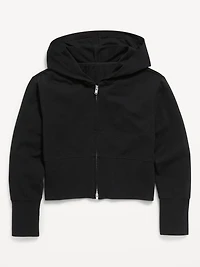 Fitted Cropped 2-Way-Zip Hoodie for Girls
