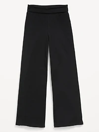 Foldover Jersey Knit Wide-Leg Pants for Girls