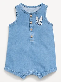 Disney© Dumbo Unisex Sleeveless Henley One-Piece Romper for Baby