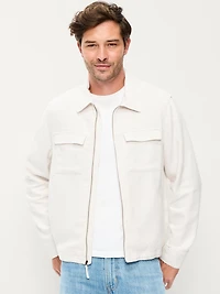 Lightweight Linen-Blend Utility Jacket