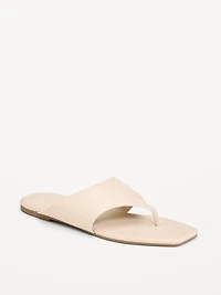 Faux-Leather Wide Thong Sandal for Women