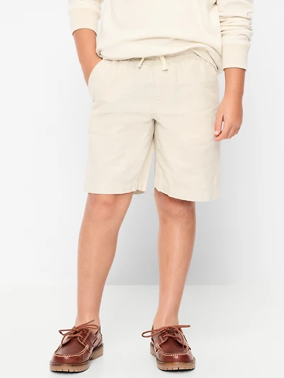 Knee Length Linen-Blend Dock Shorts for Boys