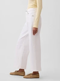 High Rise Stride Wide-Leg Ankle Jeans