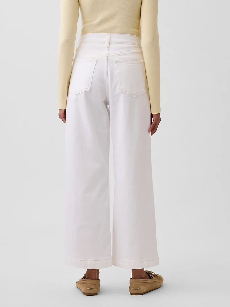 High Rise Stride Wide-Leg Ankle Jeans