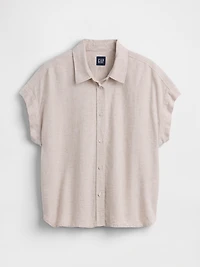 Linen-Blend Oversized Shirt