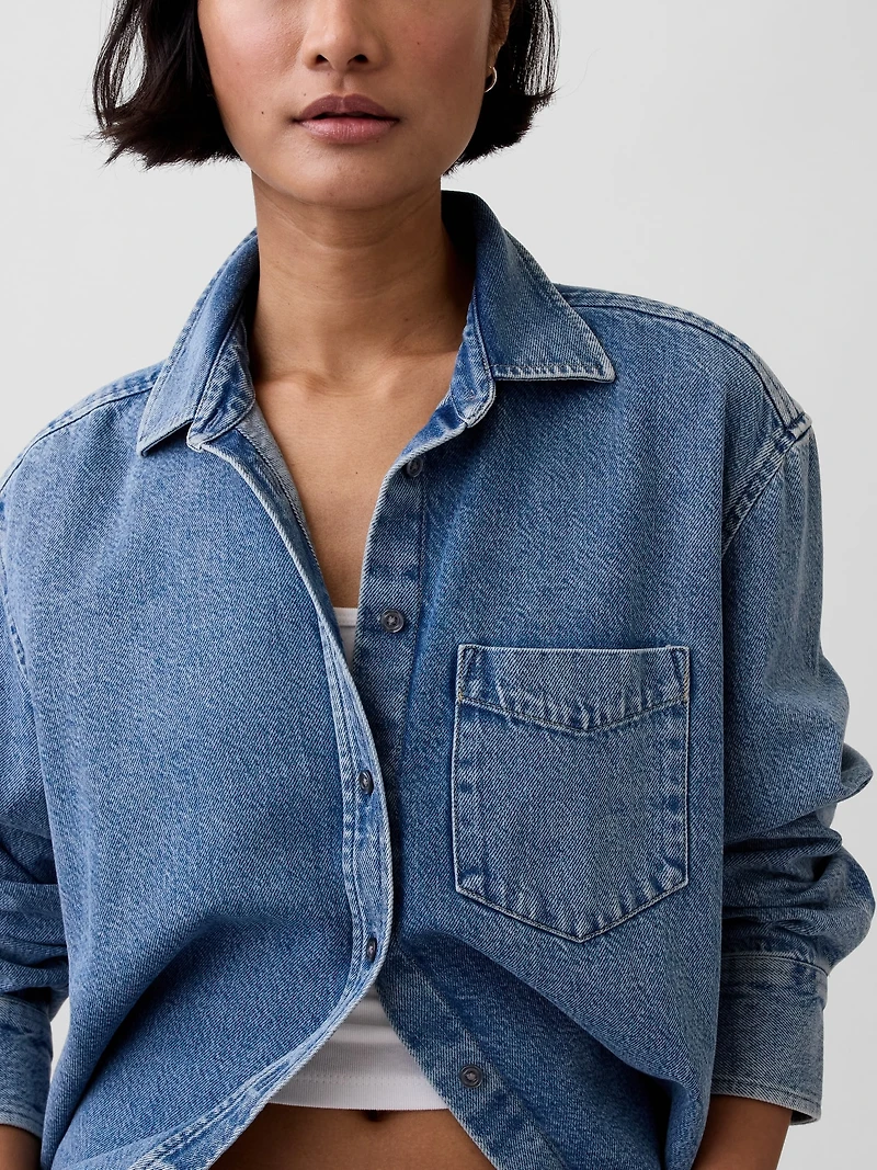 UltraSoft Denim Oversized Shirt