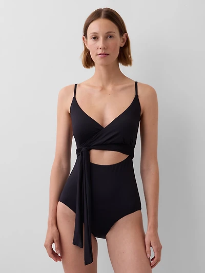 Cutout Wrap One-Piece Swimsuit