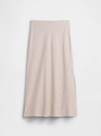 Linen-Blend Maxi Slip Skirt