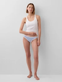 Organic Stretch Cotton Lace-Trim Bikini