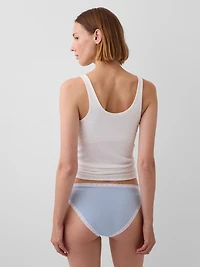 Organic Stretch Cotton Lace-Trim Bikini