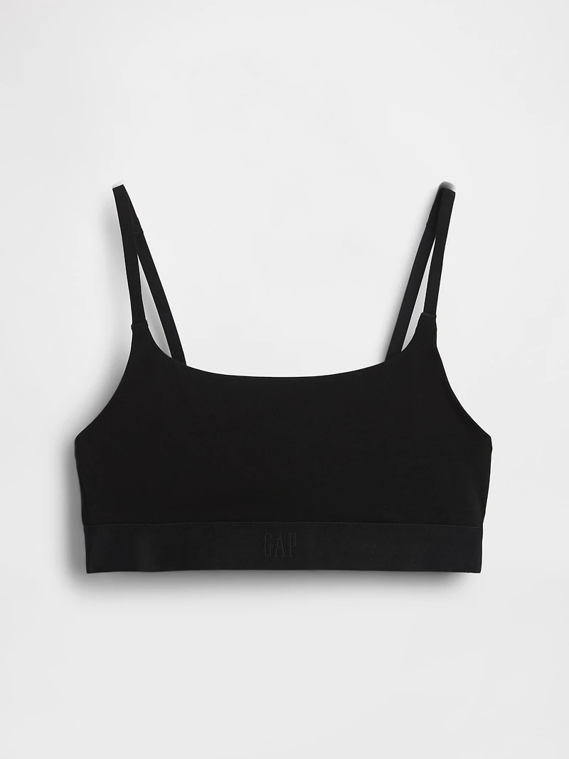 Organic Stretch Cotton Logo Bralette