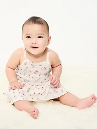 Printed Pointelle-Knit Bodysuit Dress for Baby
